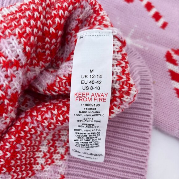 Miss Selfridge pink Christmas candy cane sweater US 8-10 - Picture 4 of 6